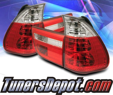 Sonar® Euro Tail Lights (Red/Clear) - 01-05 BMW X5 E53
