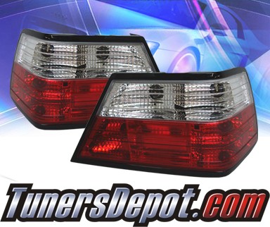 Sonar® Euro Tail Lights (Red/Clear) - 86-95 Mercedes-Benz 300E W124