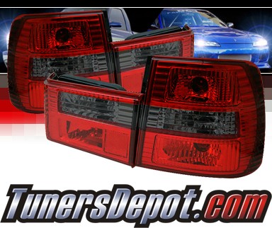 Sonar® Euro Tail Lights (Red/Smoke) - 89-95 BMW 525i E34 4dr. Sedan