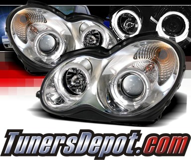 Sonar® Halo Projector Headlights - 01-05 Mercedes-Benz C320 Sedan W203 without Stock HID
