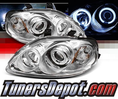 Sonar® Halo Projector Headlights - 99-00 Honda Civic w/ Amber Reflector