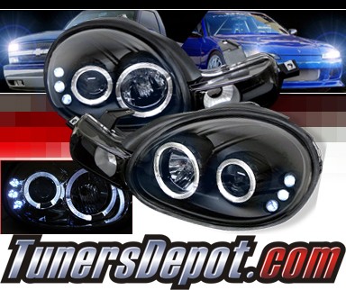 Sonar® Halo Projector Headlights (Black) - 00-02 Dodge Neon