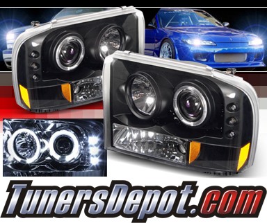 Sonar® Halo Projector Headlights (Black) - 00-04 Ford Excursion (Gen. 2 Style)