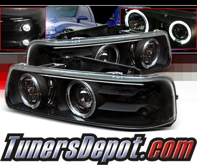 Sonar® Halo Projector Headlights (Black) - 00-06 Chevy Suburban