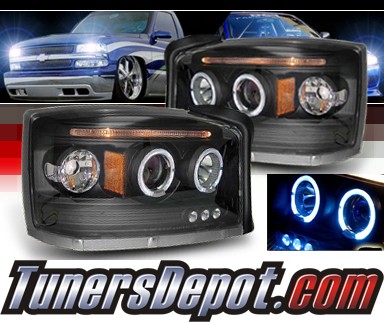 Sonar® Halo Projector Headlights (Black) - 05-07 Dodge Dakota