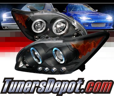 Sonar® Halo Projector Headlights (Black) - 05-10 Scion tC w/ Amber Reflector