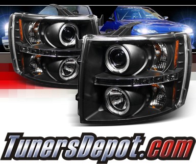 Sonar® Halo Projector Headlights (Black) - 07-13 Chevy Silverado