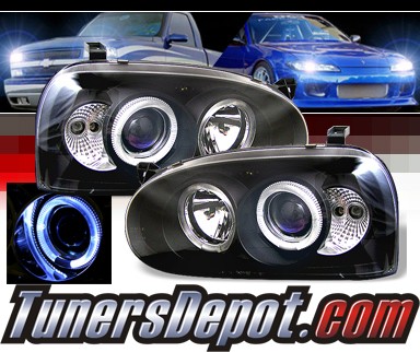 Sonar® Halo Projector Headlights (Black) - 92-98 VW Volkswagen Golf III