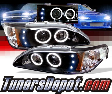 Sonar® Halo Projector Headlights (Black) - 94-98 Ford Mustang