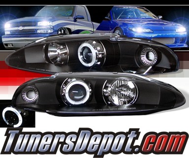 Sonar® Halo Projector Headlights (Black) - 95-96 Mitsubishi Eclipse
