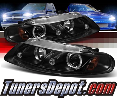 Sonar® Halo Projector Headlights (Black) - 97-00 Dodge Avenger