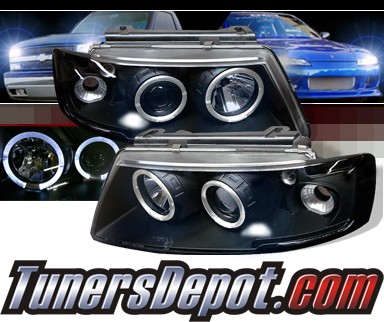 Sonar® Halo Projector Headlights (Black) - 97-00 VW Volkswagen Passat B5
