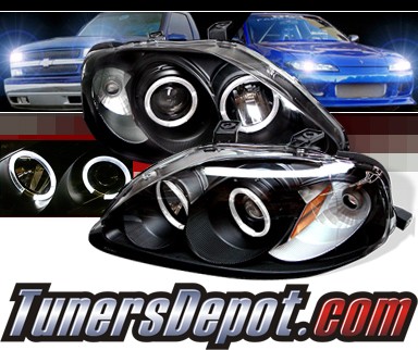 Sonar® Halo Projector Headlights (Black) - 99-00 Honda Civic