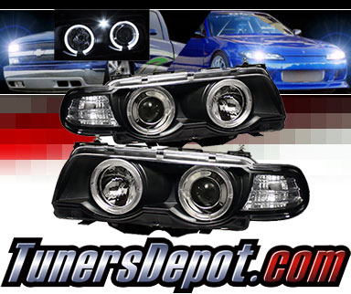 Sonar® Halo Projector Headlights (Black) - 99-01 BMW 740il 4dr E38 (w/ HID Only)