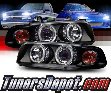 Sonar® Halo Projector Headlights (Black) - 99-01 BMW 750iL E38
