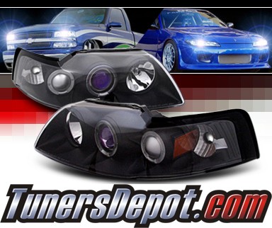Sonar® Halo Projector Headlights (Black) - 99-04 Ford Mustang