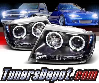 Sonar® Halo Projector Headlights (Black) - 99-04 Jeep Grand Cherokee