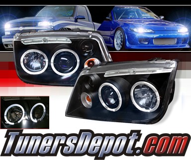 Sonar® Halo Projector Headlights (Black) - 99-04 VW Volkswagen Jetta IV