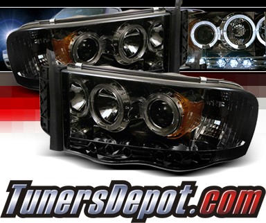 Sonar® Halo Projector Headlights (Smoke) - 02-05 Dodge Ram 1500 Pickup