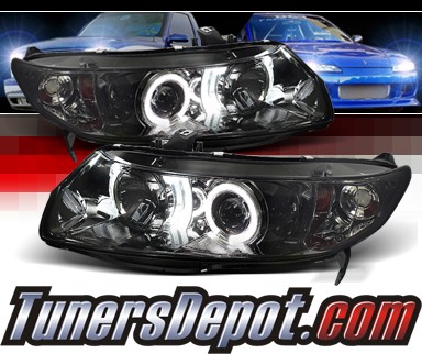 Sonar® Halo Projector Headlights (Smoke) - 06-11 Honda Civic 2dr.