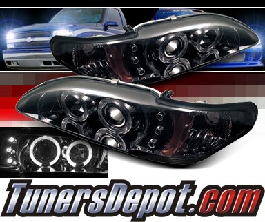 Sonar® Halo Projector Headlights (Smoke) - 94-98 Ford Mustang