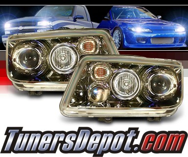 Sonar® Halo Projector Headlights (Smoke) - 99-04 VW Volkswagen Jetta IV