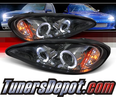 Sonar® Halo Projector Headlights (Smoke) - 99-05 Pontiac Grand Am
