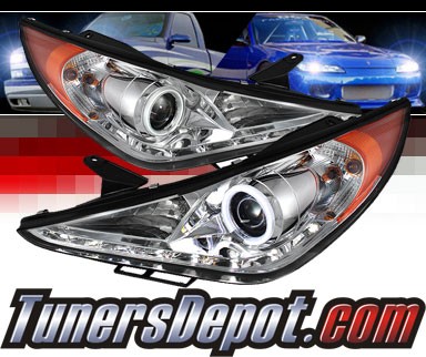 Sonar® LED CCFL Halo Projector Headlights - 11-14 Hyundai Sonata