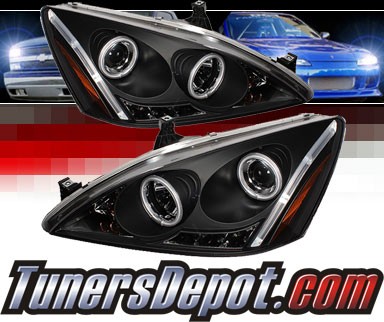 Sonar® LED CCFL Halo Projector Headlights (Black) - 03-07 Honda Accord