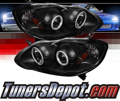 Sonar® LED CCFL Halo Projector Headlights (Black) - 03-08 Toyota Corolla