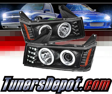 Sonar® LED CCFL Halo Projector Headlights (Black) - 04-12 Chevy Colorado