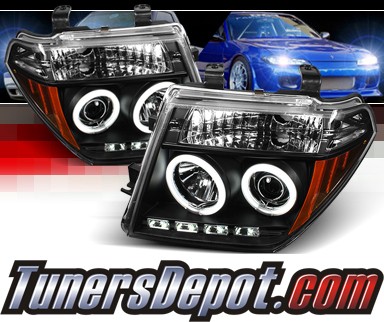 Sonar® LED CCFL Halo Projector Headlights (Black) - 05-08 Nissan Frontier