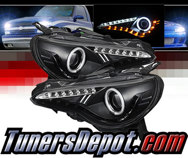 Sonar® LED CCFL Halo Projector Headlights (Black) - 13-18 Subaru BRZ BR-Z