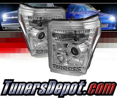 Sonar® LED CCFL Halo Projector Headlights (Chrome) - 11-16 Ford F-250 F250 Super Dudy