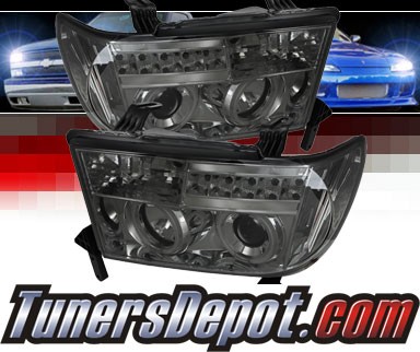 Sonar® LED CCFL Halo Projector Headlights (Smoke) - 07-13 Toyota Tundra
