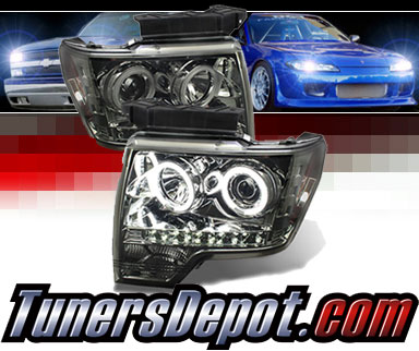 Sonar® LED CCFL Halo Projector Headlights (Smoke) - 09-14 Ford F150 F-150