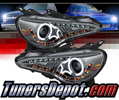 Sonar® LED CCFL Halo Projector Headlights (Smoke) - 12-16 Scion FR-S FRS