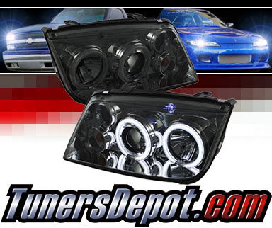 Sonar® LED CCFL Halo Projector Headlights (Smoke) - 99-05 VW Volkswagen Jetta (Exc. 2.5L Model)