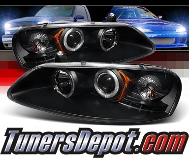 Sonar® LED Halo Projector Headlights (Black) - 01-06 Dodge Stratus 4dr.