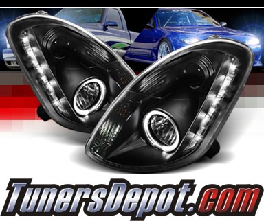 Sonar® LED Halo Projector Headlights (Black) - 03-04 Infiniti G35 4dr (w/o Stock HID)