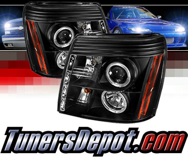 Sonar® LED Halo Projector Headlights (Black) - 03-06 Cadillac Escalade (w/ HID Only)