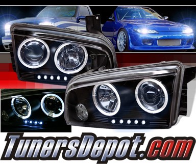 Sonar® LED Halo Projector Headlights (Black) - 06-10 Dodge Charger