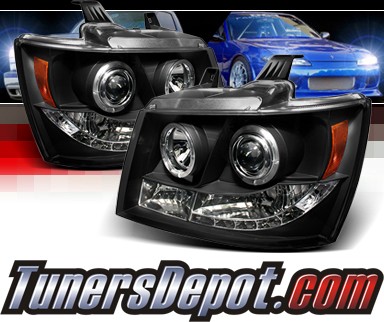 Sonar® LED Halo Projector Headlights (Black) - 07-14 Chevy Avalanche