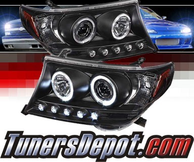 Sonar® LED Halo Projector Headlights (Black) - 08-11 Toyota Land Cruiser