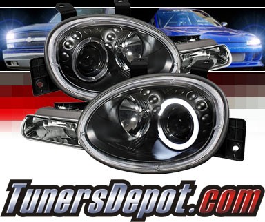 Sonar® LED Halo Projector Headlights (Black) - 95-99 Dodge Neon