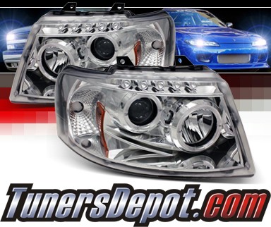 Sonar® LED Halo Projector Headlights (Chrome) - 03-06 Ford Expedition
