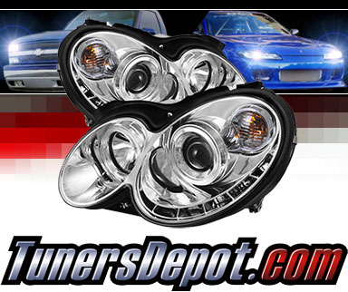 Sonar® LED Halo Projector Headlights (Chrome) - 04-06 Mercedes Benz CLK55 AMG W209