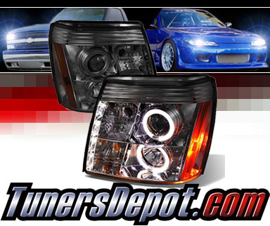 Sonar® LED Halo Projector Headlights (Smoke) - 03-06 Cadillac Escalade (w/ HID Only)