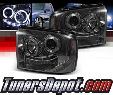 Sonar® LED Halo Projector Headlights (Smoke) - 05-07 Ford F250 F-250 Super Duty