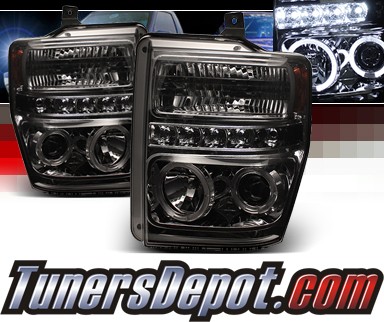 Sonar® LED Halo Projector Headlights (Smoke) - 08-10 Ford F450 Super Duty F-450